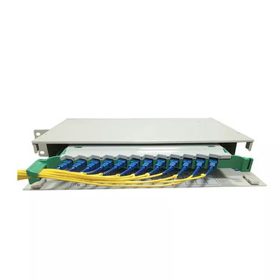 Calidad  1U ODF Patch Panel Rack Mount Distribution Frame 12 Core Fiber Patch Panel SM fábrica