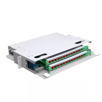 Base del panel 24 de la fibra de FTTH 1U 19 unidad del panel de remiendo del estante de la pulgada ODF