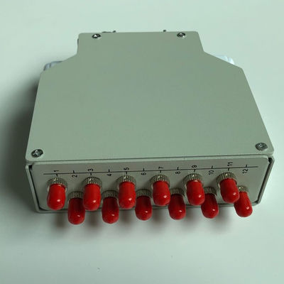 Caja terminal del dinar 12 de la fibra óptica del carril montado sobre carriles portuario del dinar con el adaptador del St