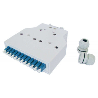 Simplex plástico de los adaptadores Lc/Upc de la caja de terminal de la fibra óptica del soporte del carril del dinar del ABS 12