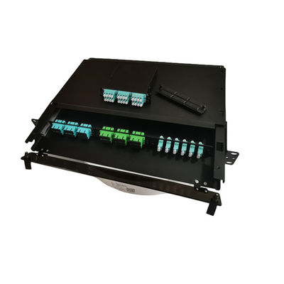19&quot; caja de la terminación de la fibra del metal del panel de remiendo de fibra del LC MTP MPO 1U