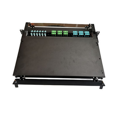 19&quot; caja de la terminación de la fibra del metal del panel de remiendo de fibra del LC MTP MPO 1U
