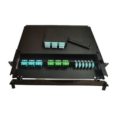 19&quot; caja de la terminación de la fibra del metal del panel de remiendo de fibra del LC MTP MPO 1U