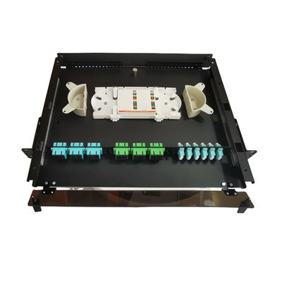 19&quot; caja de la terminación de la fibra del metal del panel de remiendo de fibra del LC MTP MPO 1U