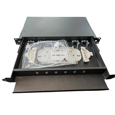 6 recinto portuario de la fibra del soporte de estante de la base 1U del SC 12 del panel de remiendo de la fibra óptica