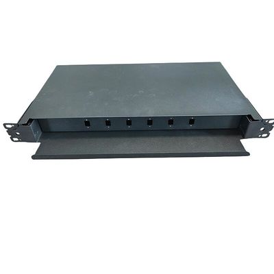 6 recinto portuario de la fibra del soporte de estante de la base 1U del SC 12 del panel de remiendo de la fibra óptica