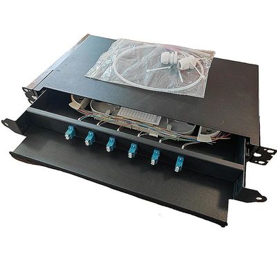 6 recinto portuario de la fibra del soporte de estante de la base 1U del SC 12 del panel de remiendo de la fibra óptica