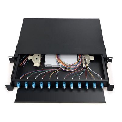 caja terminal de fibra óptica a dos caras portuaria del LC del panel de remiendo de la fibra óptica 1U 12