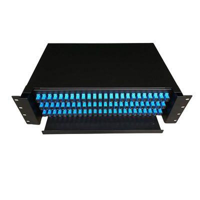 19 el panel de remiendo de fibra de la base del recinto ODF 72 del soporte de estante de la pulgada 2U que desliza el tipo