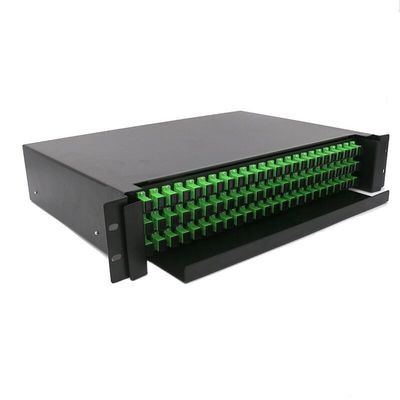 19 el panel de remiendo de fibra de la base del recinto ODF 72 del soporte de estante de la pulgada 2U que desliza el tipo