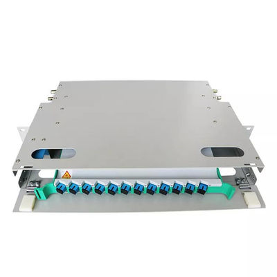 el panel de remiendo de fibra de la base del marco de distribución del soporte de estante del panel de remiendo de 1U ODF 12 SM