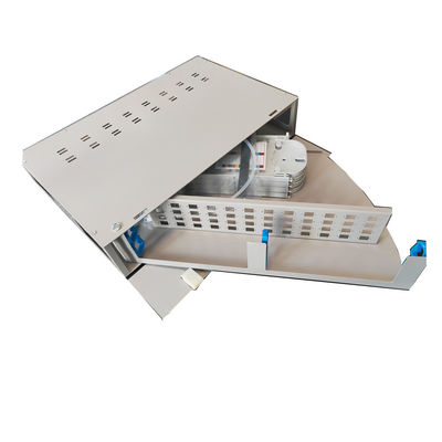 Tipo portuario de la rotación de la caja de distribución de la fibra óptica del SC del panel de remiendo del gris 48 2U