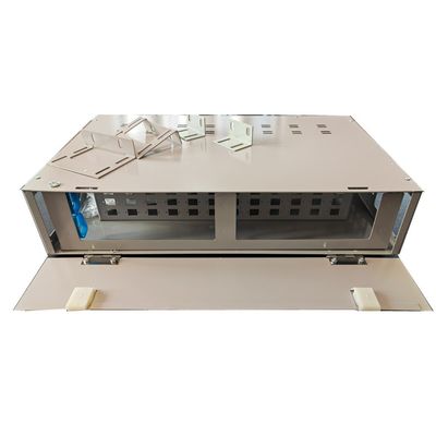 Tipo portuario de la rotación de la caja de distribución de la fibra óptica del SC del panel de remiendo del gris 48 2U