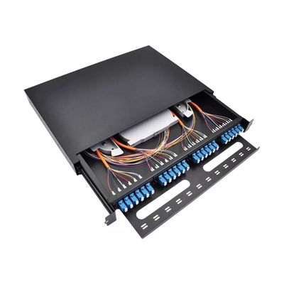 El panel de remiendo de fibra portuario del LC del recinto 24 del panel de la fibra del soporte de estante de MPO 1U