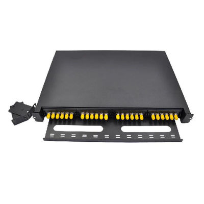 Ranura portuaria de la placa frontal 6 del panel de remiendo de fibra del ST 24F 24 a una cara negro del panel de remiendo de ODF