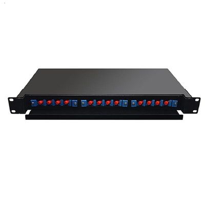 19" 24 bases interiores portuarias del soporte de estante del panel de remiendo de la fibra óptica 1U ODF 24