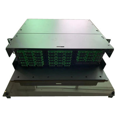 El SC APC del panel de remiendo de fibra de los paneles de remiendo de 3RU MPO MTP 108F sostiene el adaptador de 9 LGX