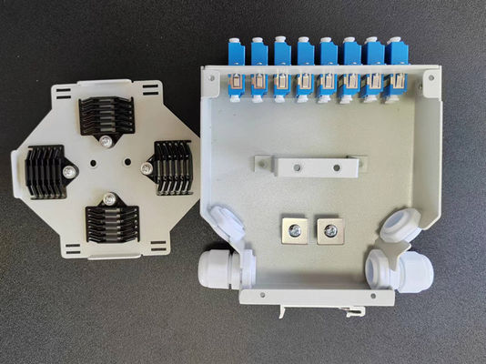 24 cajas terminales del carril del dinar de la fibra óptica de la base con 12 PC Lc/Apc Aadapter a dos caras