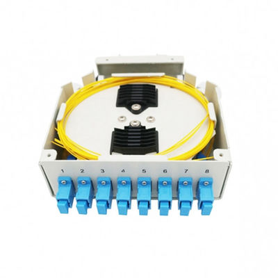Caja terminal del dinar 8 de la fibra óptica del carril montado sobre carriles portuario del dinar con las coletas de Singemode del adaptador de Sc/Upc