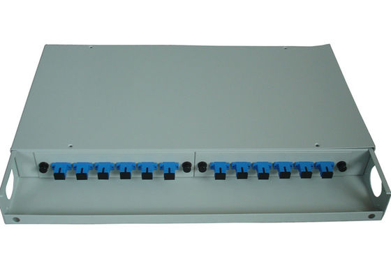 Adaptador del Sc de Fc de la distribución del recinto del panel de remiendo de la fibra óptica del soporte de estante