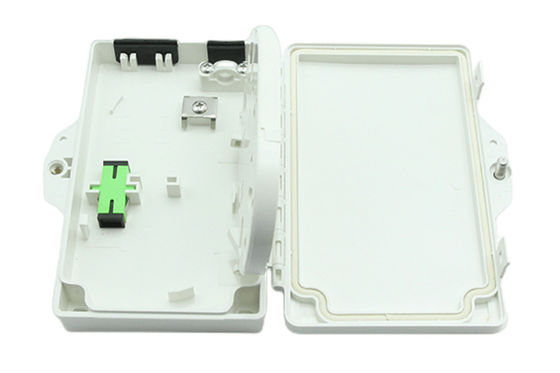 Caja de terminales de fibra óptica de 2 puertos FTTH PC exterior / interior ABS Material gris claro
