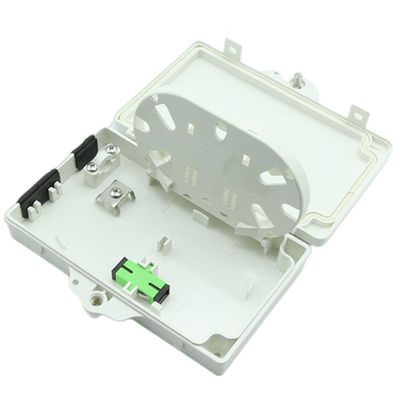 Caja de terminales de fibra óptica de 2 puertos FTTH PC exterior / interior ABS Material gris claro