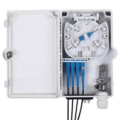 SC UPC SX SM IP66 blanco de la caja terminal de la fibra óptica 4Port para la telecomunicación