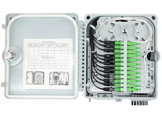 Caja terminal 12Port SC/LC/ST/FC IP-66 UPC/APC FTTH gris claro de la fibra óptica