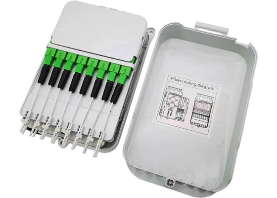 16Core caja de distribución del divisor FTTH UPC/soporte de la pared de APC gris claro
