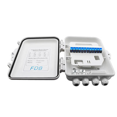 Caja IP65 12Cores del divisor de la fibra óptica del PLC del SC 1x8 montada en la pared