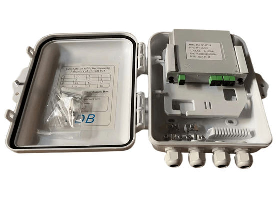 Caja IP65 12Cores del divisor de la fibra óptica del PLC del SC 1x8 montada en la pared