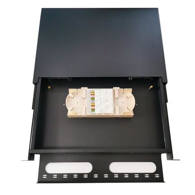 El panel de remiendo de la fibra óptica del soporte de estante 1U ventiló 19 base de la pulgada ODF 24