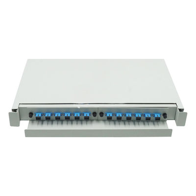 El panel de remiendo portuario del soporte de estante de la diapositiva 1U 12 blancos del panel de remiendo de la fibra óptica de ODF