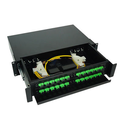 SC portuario de la base de la caja 24 del recinto del panel de remiendo de la fibra óptica de ODF 24