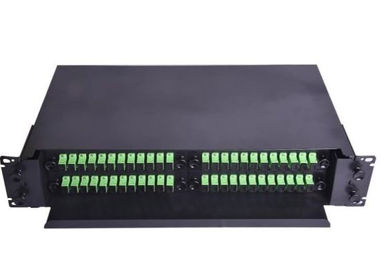 Boca montada estante de la pulgada 48 del panel de remiendo de la fibra óptica de Fc ODF 19 de tracción