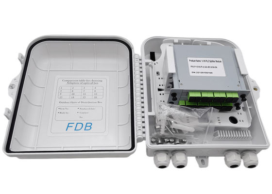 Soporte blanco de la pared del divisor del PLC del LC 1x16 de la caja del divisor de la fibra óptica