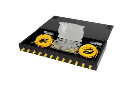 Adaptador fijo del St Upc del panel de remiendo de la base del recinto 12 del soporte de estante de la fibra óptica 1U