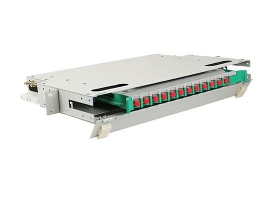 12 caja 19" del soporte de estante del panel de remiendo de la base ODF FC 1U fibra óptica
