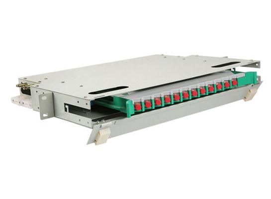 12 caja 19" del soporte de estante del panel de remiendo de la base ODF FC 1U fibra óptica