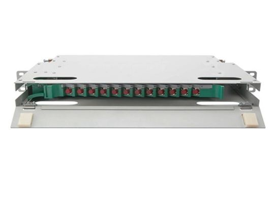12 caja 19" del soporte de estante del panel de remiendo de la base ODF FC 1U fibra óptica