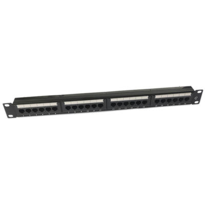 Espacio en blanco trapezoidal portuario RJ45 del panel de remiendo del panel de remiendo CAT6 de UTP 24 1U
