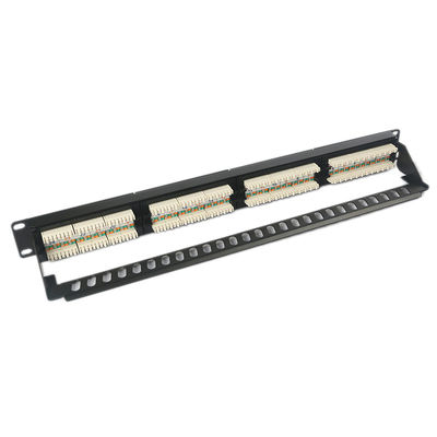 el panel de remiendo sin blindaje de la piedra angular portuaria 1U 24 RJ45 trapezoidal a prueba de polvo