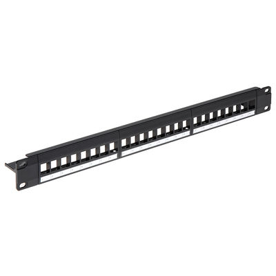 El 1 panel de remiendo portuario del marco 24 en blanco de RU Network Patch Panel C5e descargó