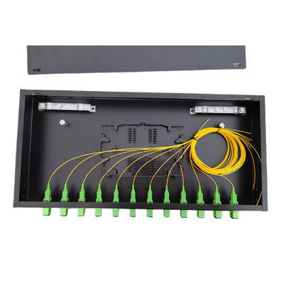 12 adaptador de fibra óptica de la coleta del SC de la caja terminal del panel de remiendo de fibra de los puertos ODF 1U