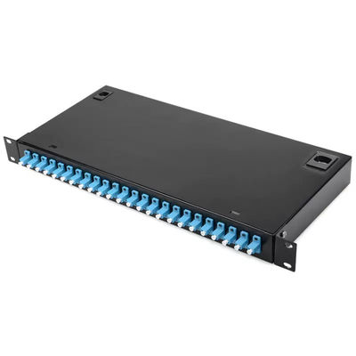 Acoplador a dos caras del LC de remiendo del panel del metal FTTH Wallmount de la caja montada en rack 24 de la terminación