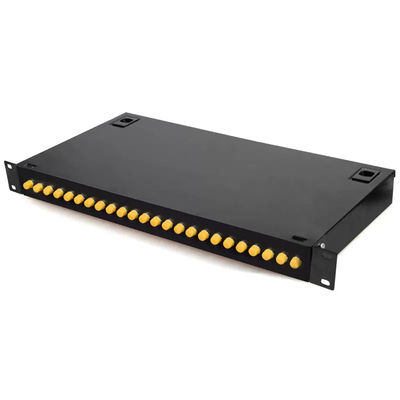 tipo puerto del soporte de estante 1U del panel de remiendo de la fibra óptica de ODF 24 con el adaptador de FC/UPC