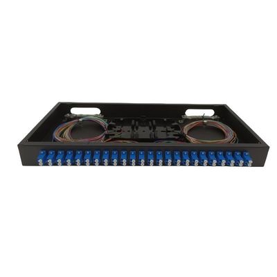 El panel de remiendo de la fibra óptica de las fibras del soporte 48 de la pared de FTTH ODF con las coletas del acoplador del dúplex del LC