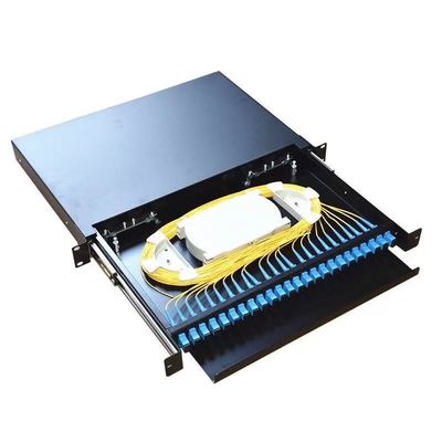Panel de conexión de fibra óptica de 24 puertos