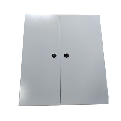Montado en la pared 72 fibras ópticas marco de distribución de metal doble puerta doble cerraduras