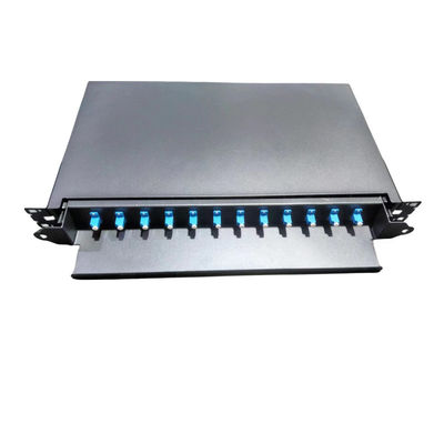 12C/24C tipo deslizante Panel de parches de fibra óptica cajón óptico para telecomunicaciones